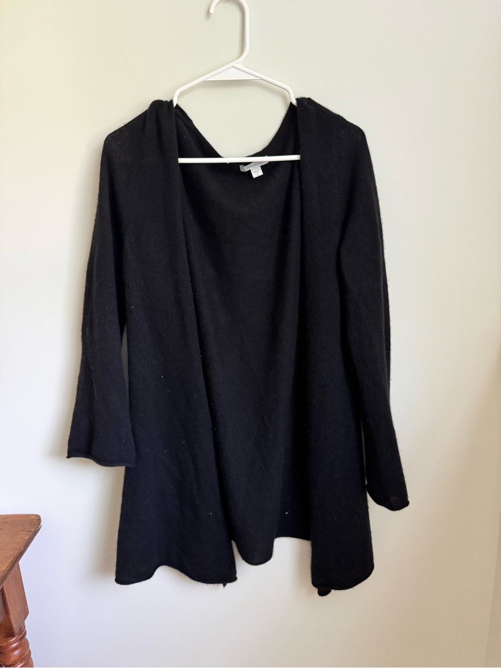 100% Cashmere Black Wrap Sweater Cardigan